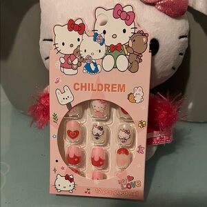 Hello Kitty Children's Nail Set - Pink and Red